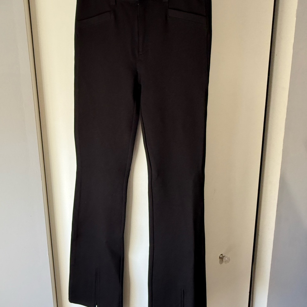Paige Black Bootcut Work Pants with Front Slits - Size 28